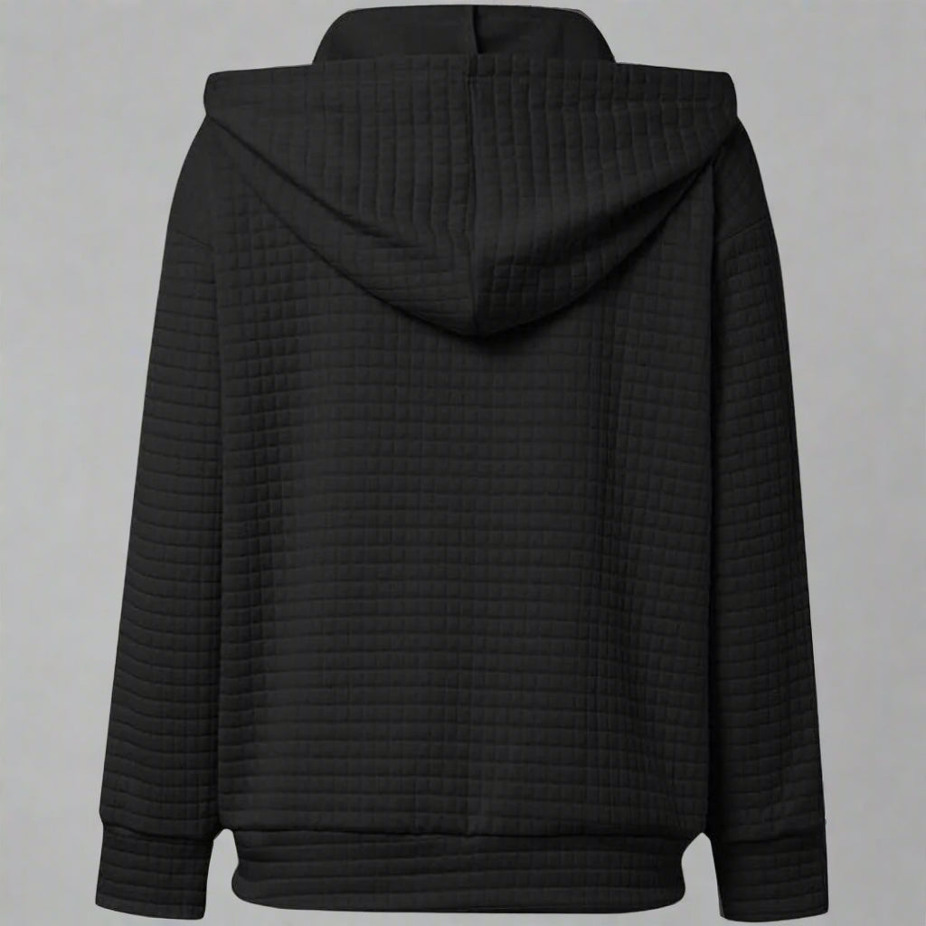 Women Casual Zip Up Hoodie | Waffle Knit Long Sleeve
