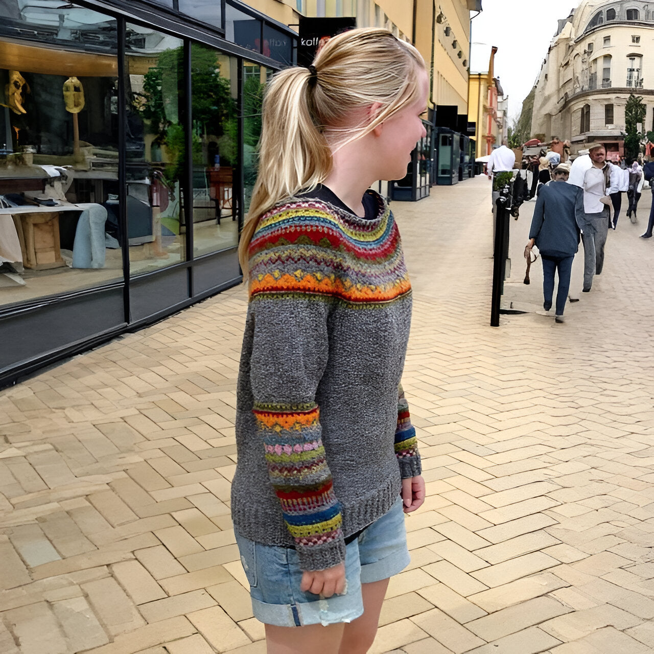 Women Knitted Fair Isle Jumper | Cozy Crew Neck Long Sleeve Sweater