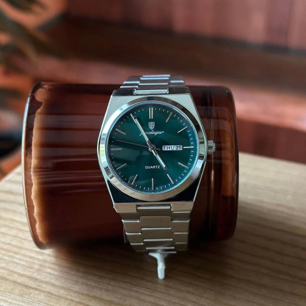 Men’s Classic Stainless Steel Quartz Watch | Day Date Display