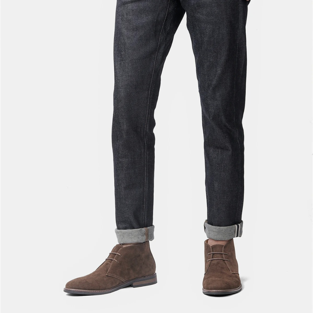 Men's Brown Ankle Boots Chukka Style Lace-Up Design 10