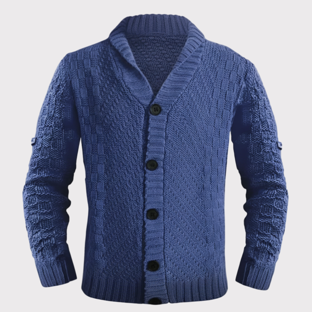 Men's Chunky Textured Cardigan Jacket - Knit Style