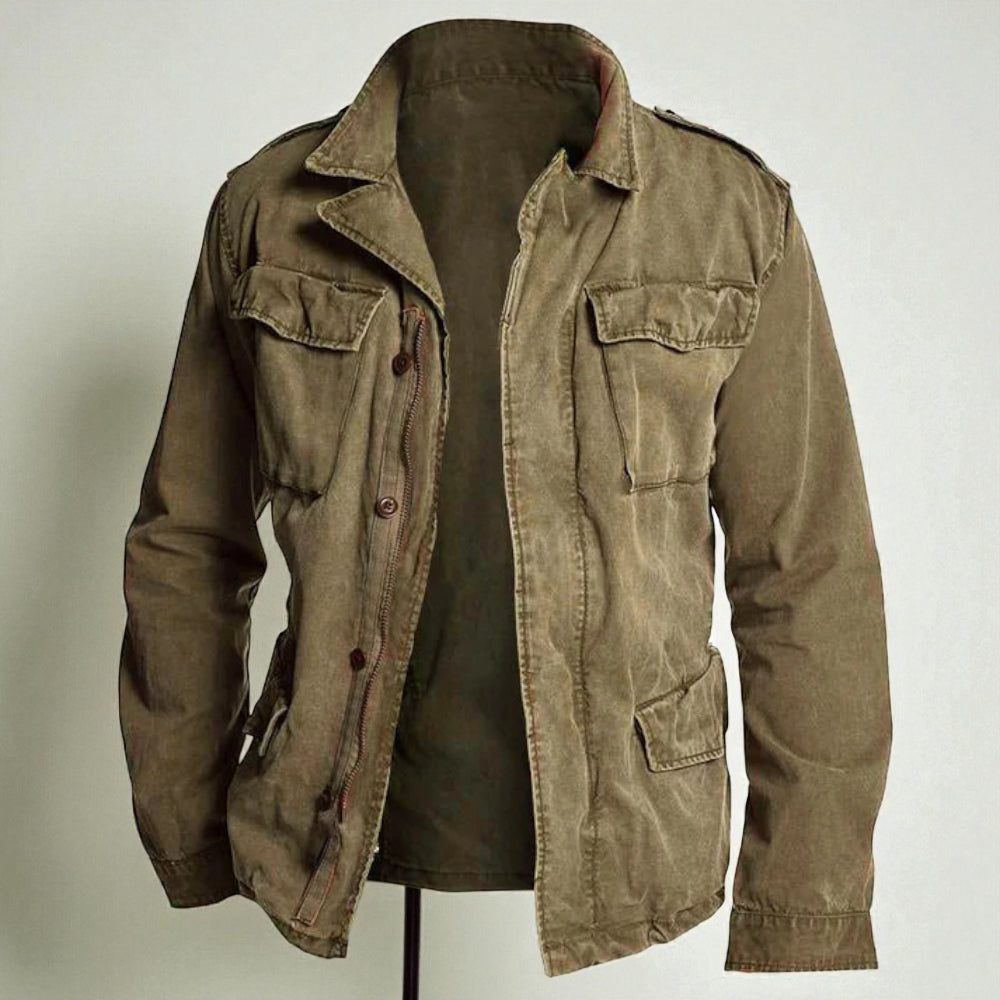 Men's Military Utility Field Jacket - Multi Pocket Style