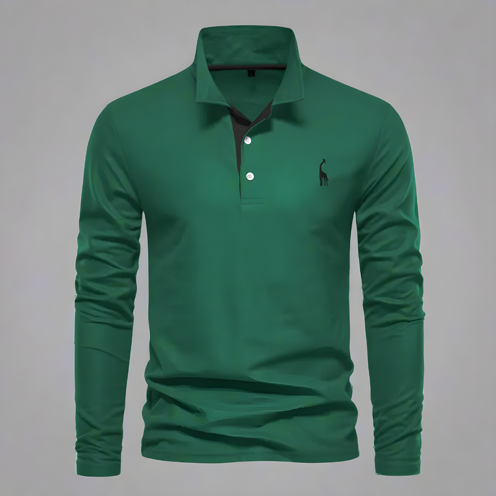 Men’s Slim Fit Long Sleeve Polo Shirt | Casual Classic