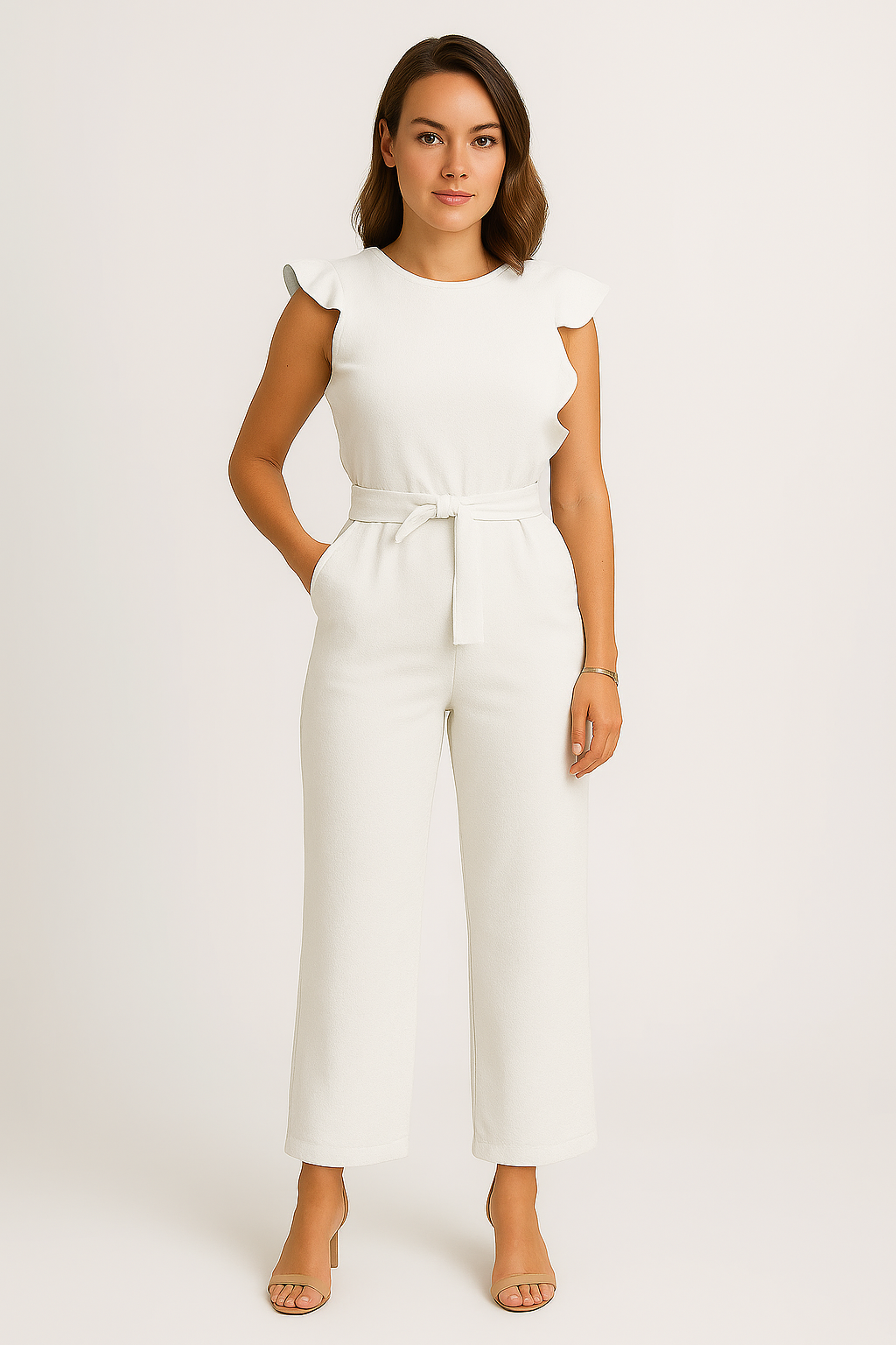 Women’s Summer Jumpsuit | Ruffle Sleeve, Wide Leg