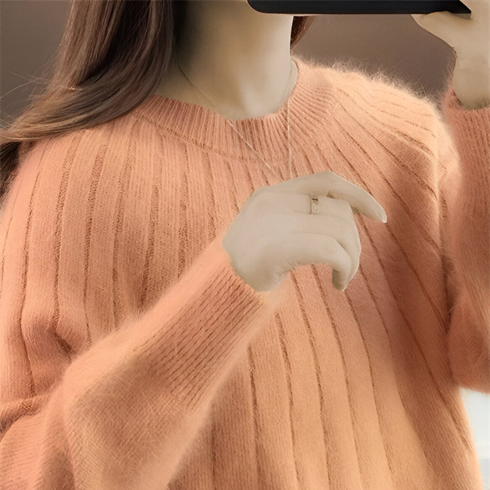 Women’s Oversized Knit Jumper | Long Sleeve Crew Neck