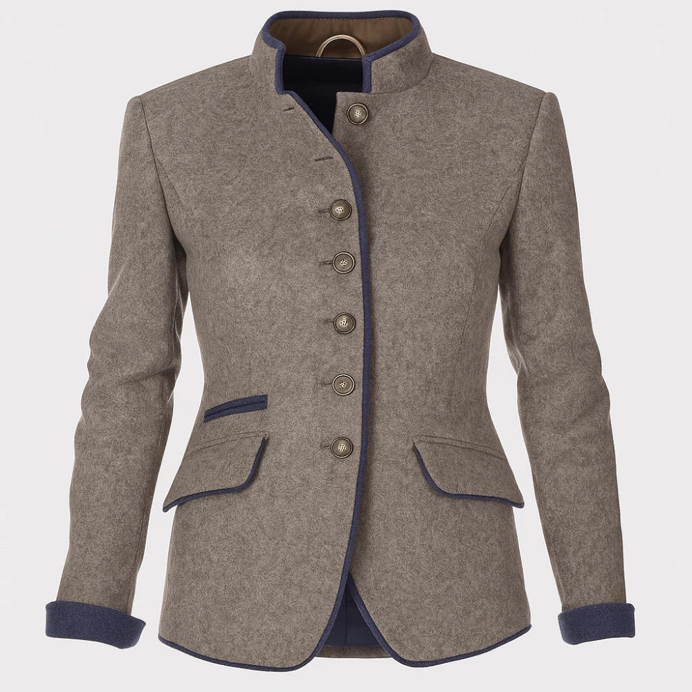 Women's Professional Contrast Trim Jacket - Tailored Fit