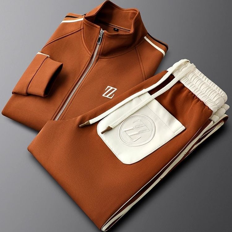 Men's Two Piece Athletic Pants And Top Set | Sporty Stripes