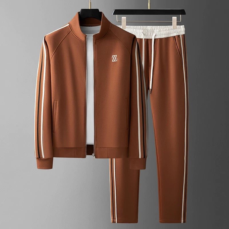 Men's Two Piece Athletic Pants And Top Set | Sporty Stripes