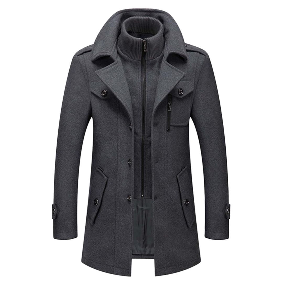 Men's Long Trench Coat Overcoat | Warm Winter Lightweight