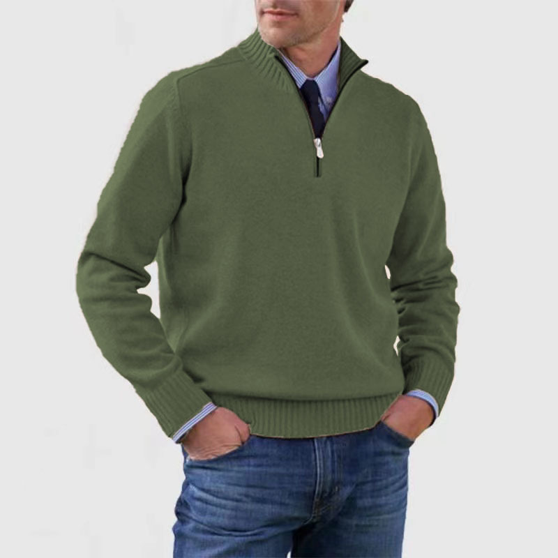 Men's Half Zip Knit Sweater | Stylish Pullover Jumper