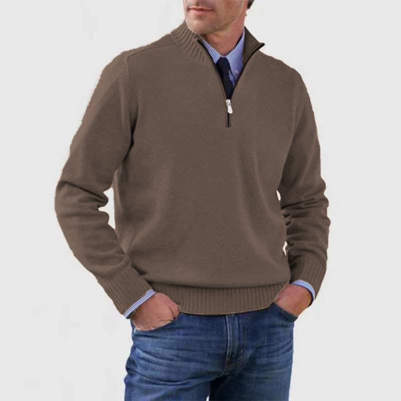 Men's Half Zip Knit Sweater | Stylish Pullover Jumper