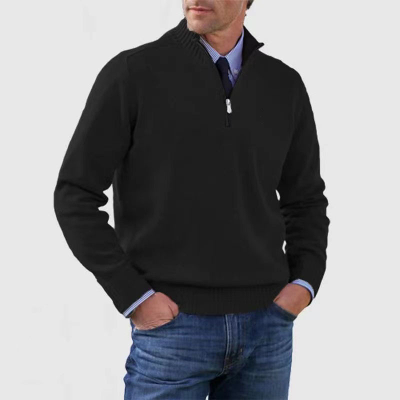 Men's Half Zip Knit Sweater | Stylish Pullover Jumper