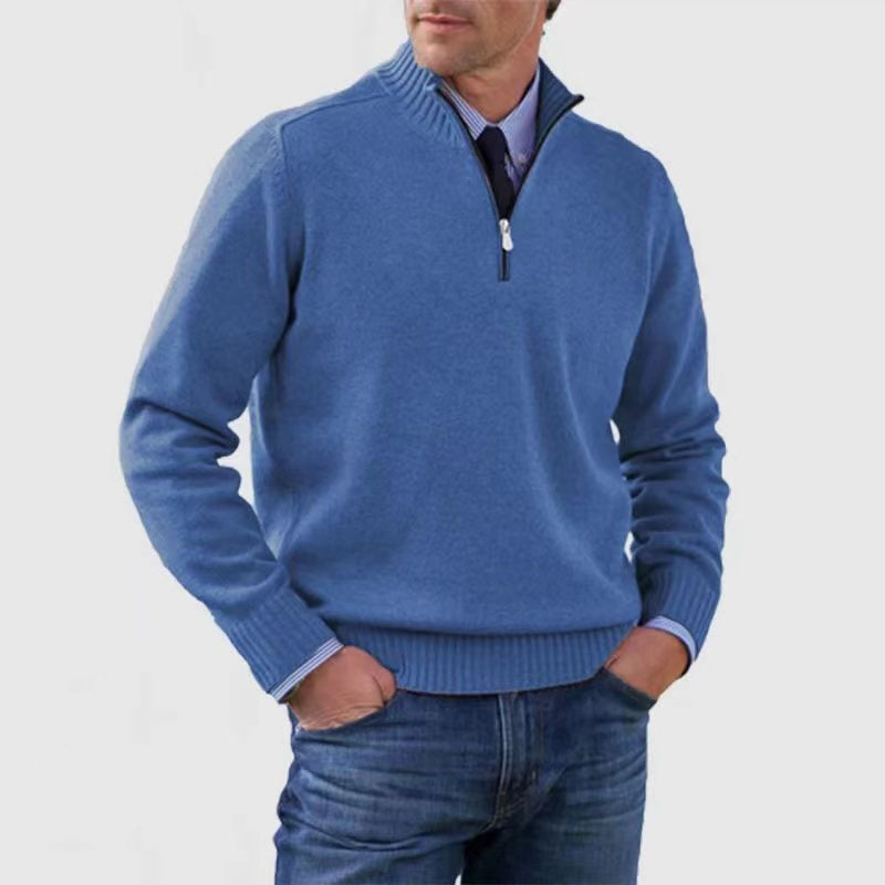 Men's Half Zip Knit Sweater | Stylish Pullover Jumper