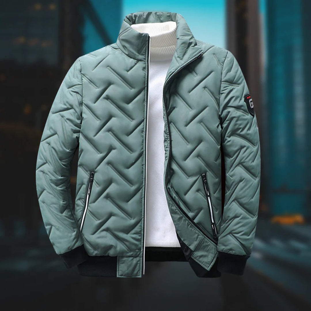 Men’s Lightweight Quilted Bomber Jacket | Casual Zip Closure