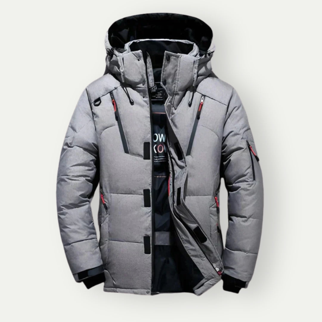 Men’s Warm Hooded Winter Jacket | Puffer Zip Up Insulated