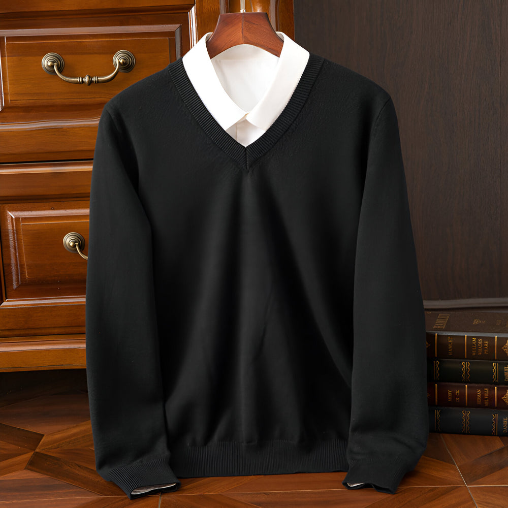 Men's V Neck Sweater – Long Sleeve Layered Knitwear