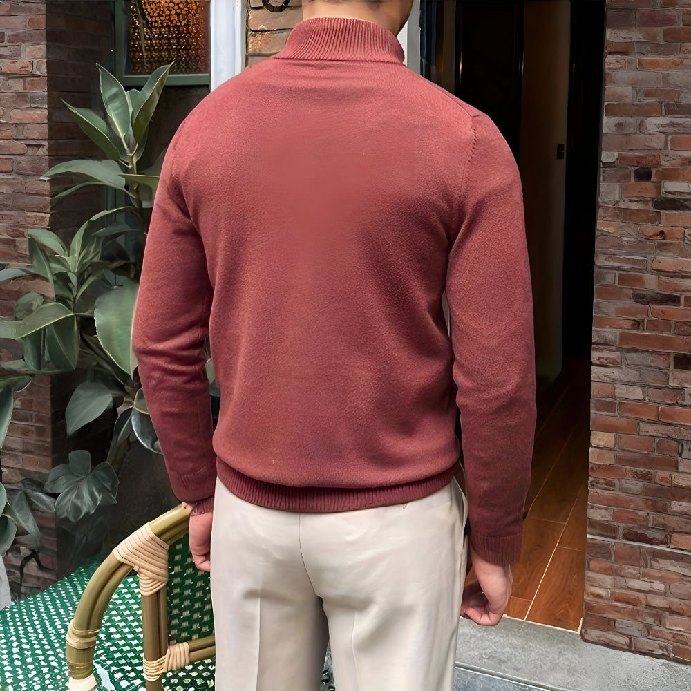 Men’s Smart Casual Half Zip Sweater – Warm Knitwear