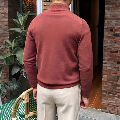 Men’s Smart Casual Half Zip Sweater – Warm Knitwear