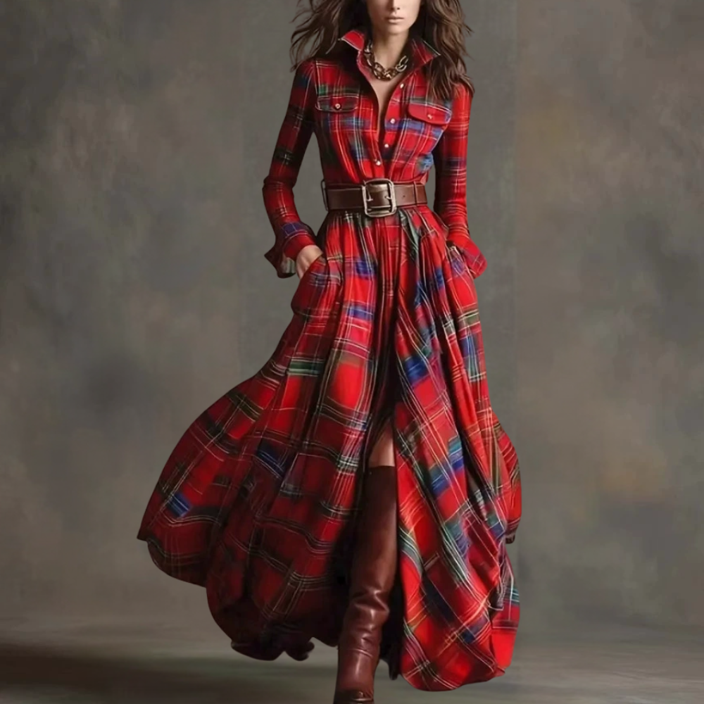 Women's Leopard Print Velvet Colorblock Lapel Long Overcoat