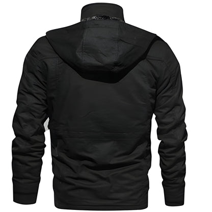 Men’s Warm Fleece-Lined Winter Jacket | Hooded Utility Multi Pocket