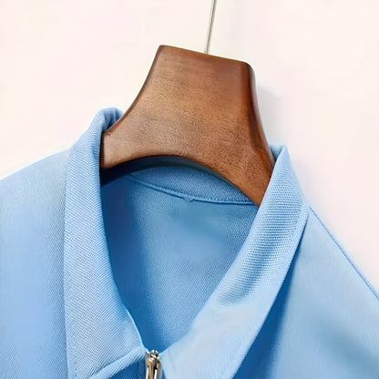 Men’s Slim Fit Long Sleeve Polo Shirt – Half Zip Pullover