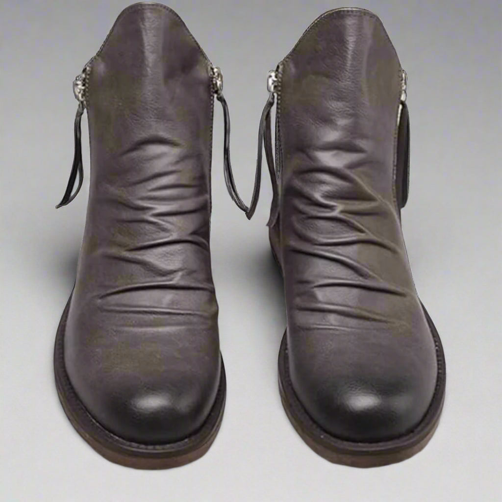 Men’s Leather Ankle Boots | Durable Smart Casual Zip Design