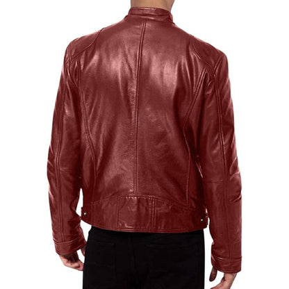 Men’s Leather Biker Jacket | Slim Fit Casual Moto Coat
