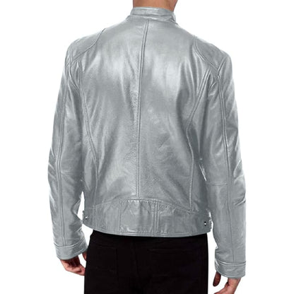 Men’s Leather Biker Jacket | Slim Fit Casual Moto Coat