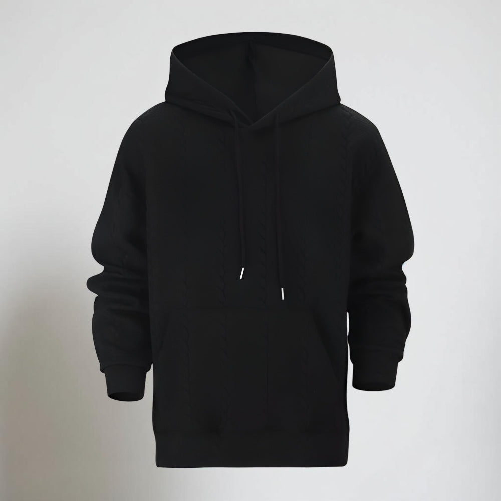 Men’s Oversized Knitted Hoodie – Long Sleeve Winter Jumper