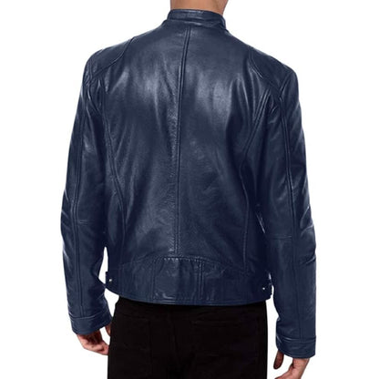 Men’s Leather Biker Jacket | Slim Fit Casual Moto Coat