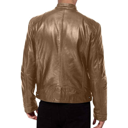 Men’s Leather Biker Jacket | Slim Fit Casual Moto Coat