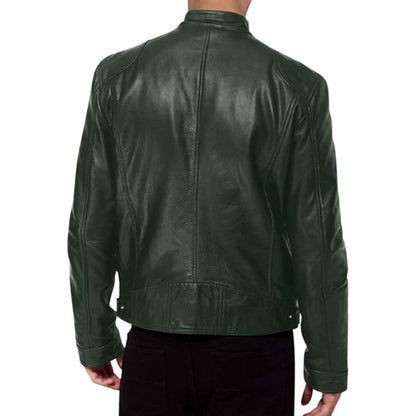 Men’s Leather Biker Jacket | Slim Fit Casual Moto Coat