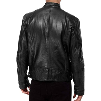 Men’s Leather Biker Jacket | Slim Fit Casual Moto Coat