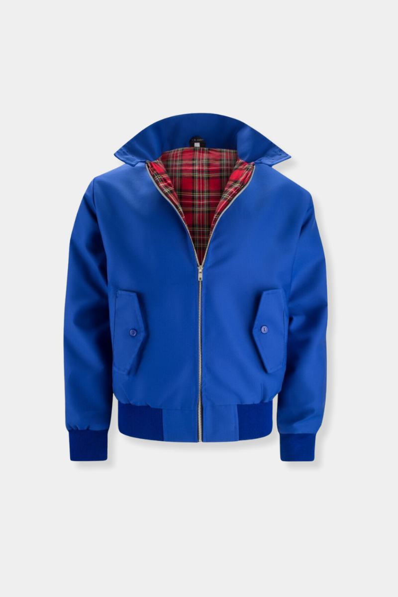 Men’s Lightweight Harrington Jacket | Casual Zip Up Plaid Lining