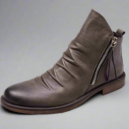 Men’s Leather Ankle Boots | Durable Smart Casual Zip Design