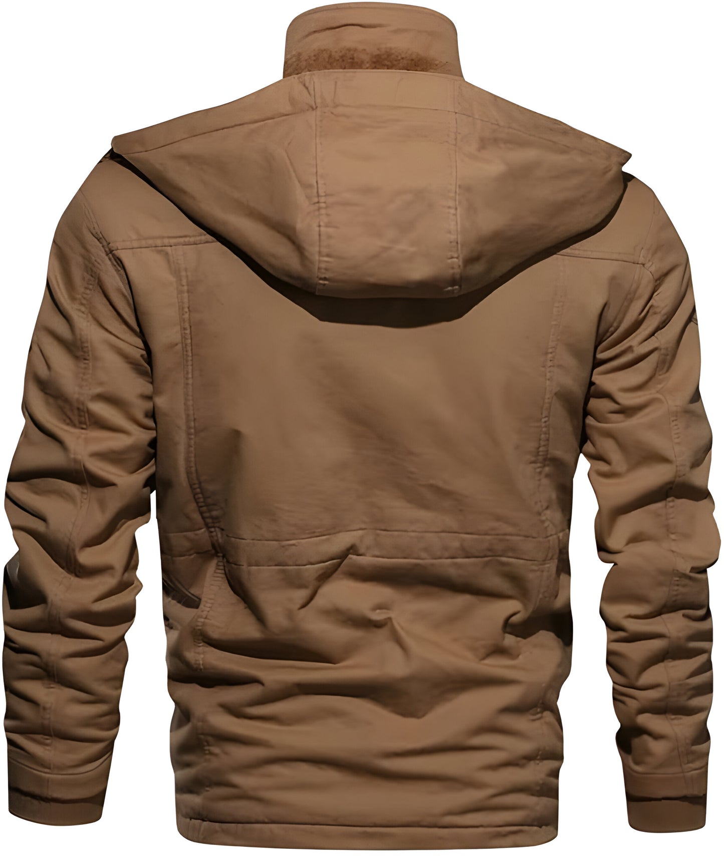 Men’s Warm Fleece-Lined Winter Jacket | Hooded Utility Multi Pocket