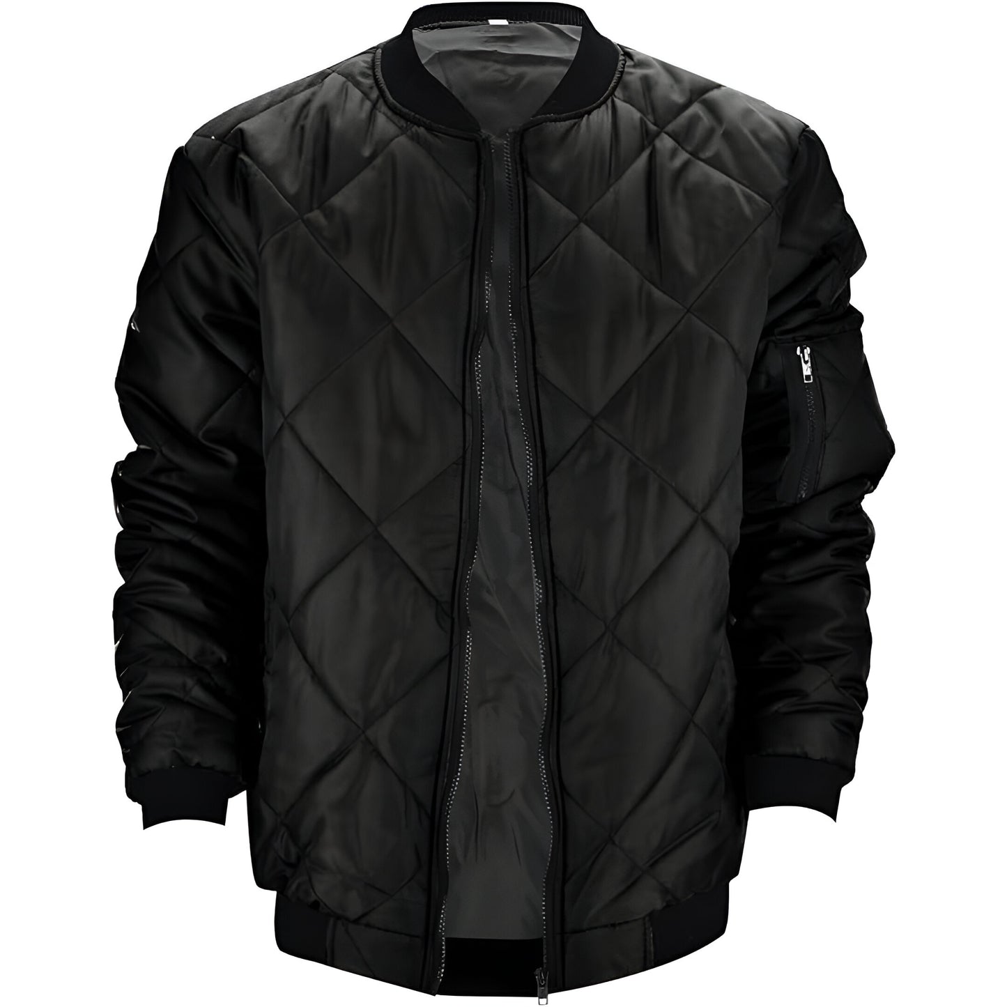 Men’s Quilted Bomber Jacket | Casual Lightweight Zip Up