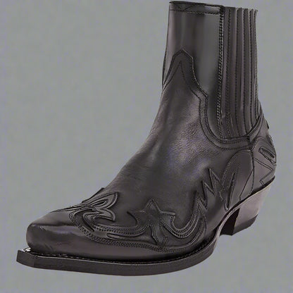 Men's Leather Cowboy Boots | Western Pointed Toe Ankle Slip On