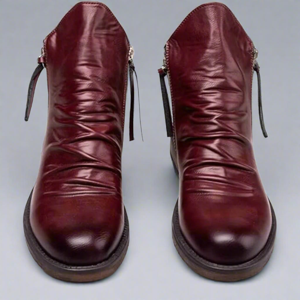 Men’s Leather Ankle Boots | Durable Smart Casual Zip Design