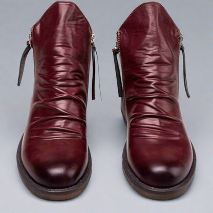 Men’s Leather Ankle Boots | Durable Smart Casual Zip Design