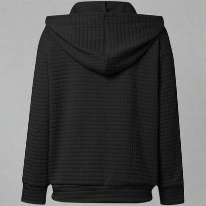Women Casual Zip Up Hoodie | Waffle Knit Long Sleeve