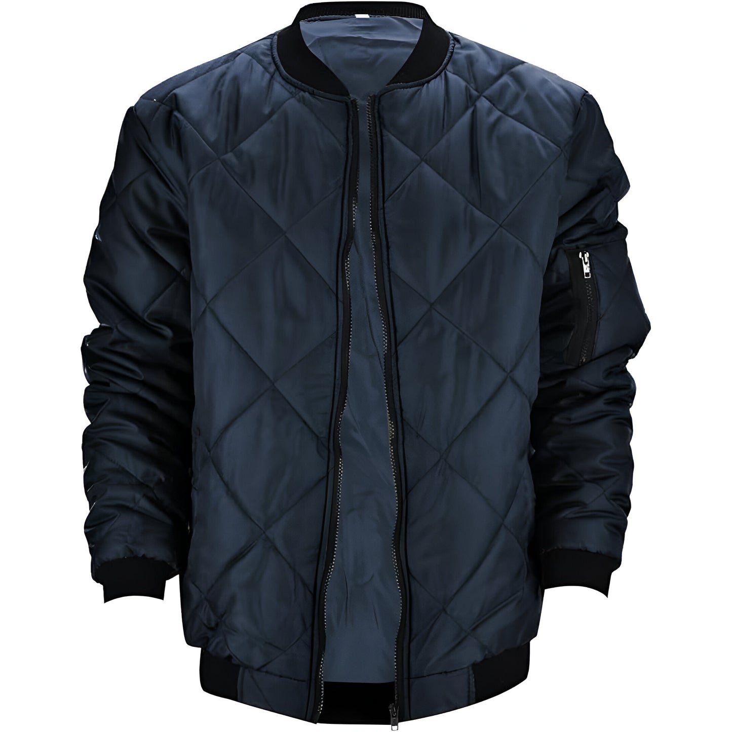 Men’s Quilted Bomber Jacket | Casual Lightweight Zip Up