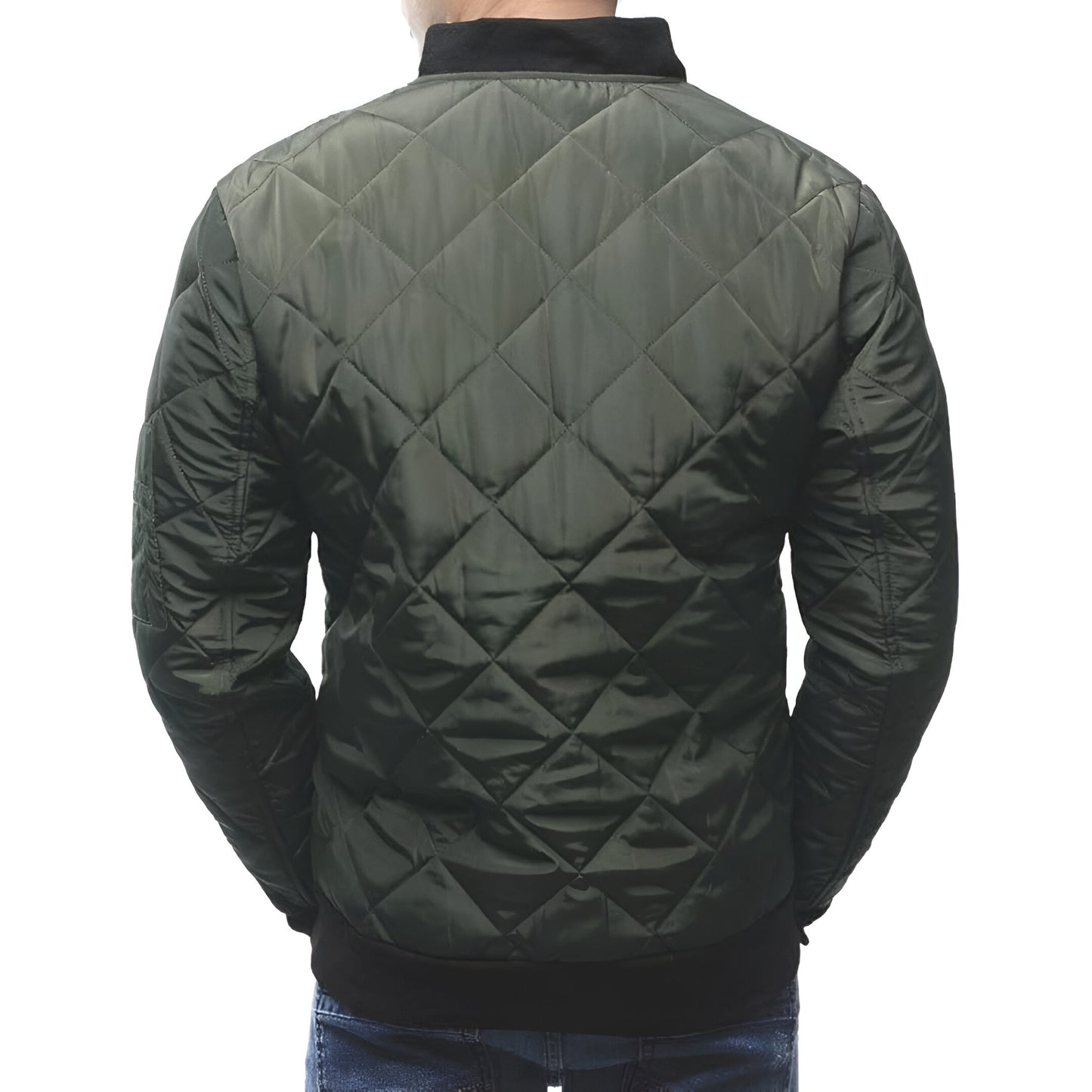 Men’s Quilted Bomber Jacket | Casual Lightweight Zip Up