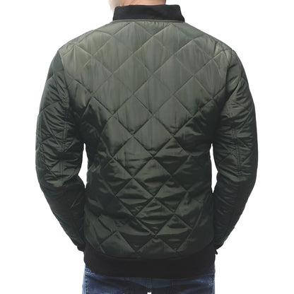 Men’s Quilted Bomber Jacket | Casual Lightweight Zip Up