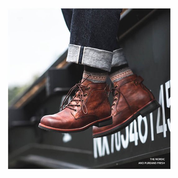Men's Leather Lace Up Boots | Smart Casual Durable Ankle