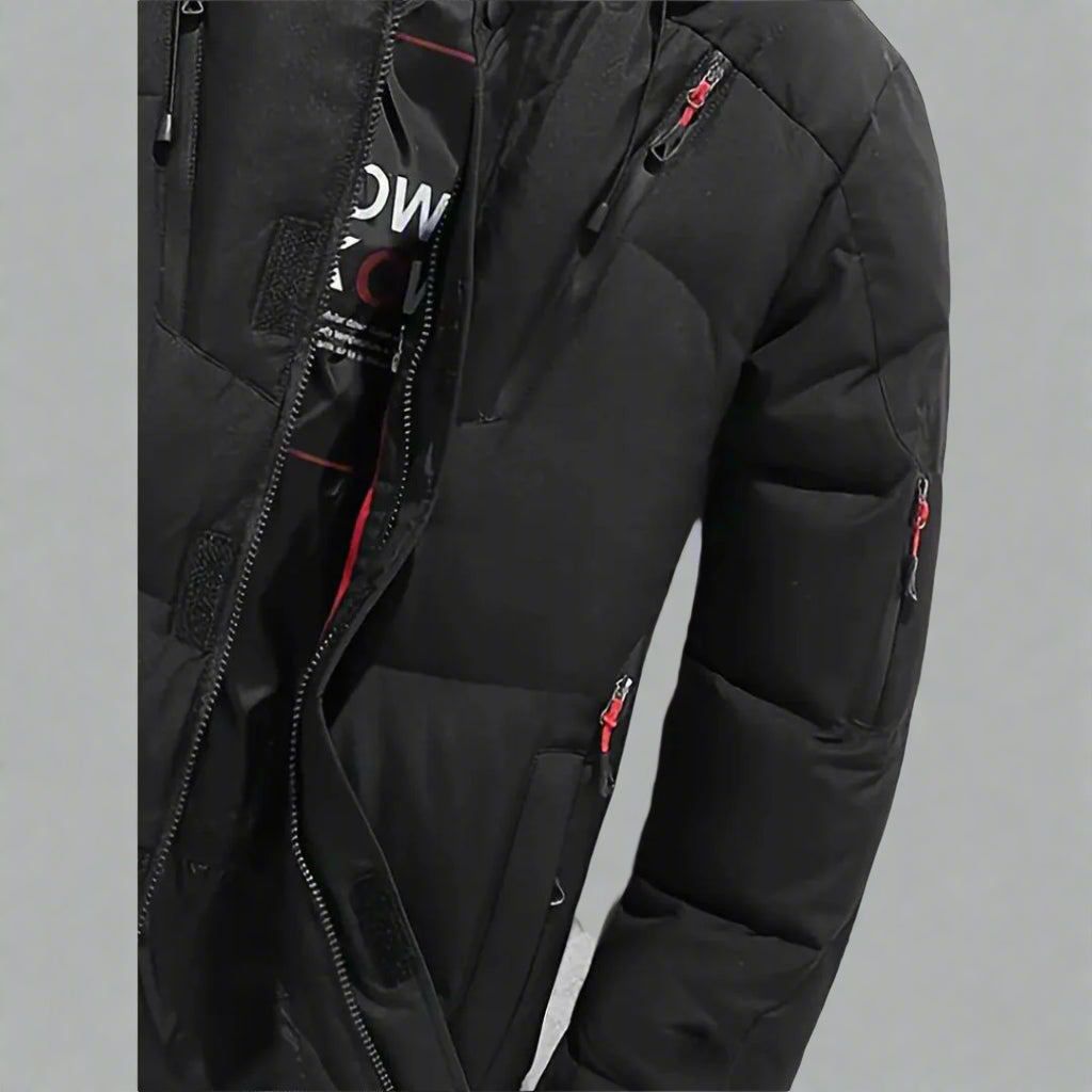 Men’s Warm Hooded Winter Jacket | Puffer Zip Up Insulated