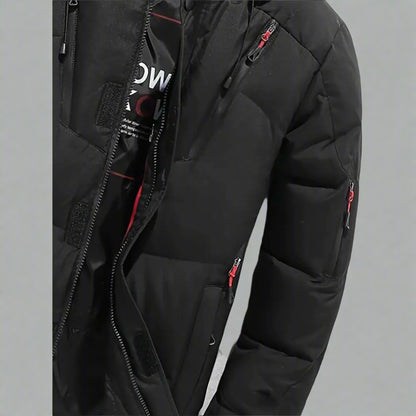 Men’s Warm Hooded Winter Jacket | Puffer Zip Up Insulated