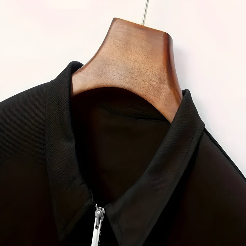 Men’s Slim Fit Long Sleeve Polo Shirt – Half Zip Pullover