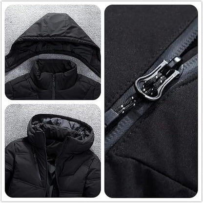 Men's Warm Waterproof Winter Puffer Jacket | Hooded Insulated
