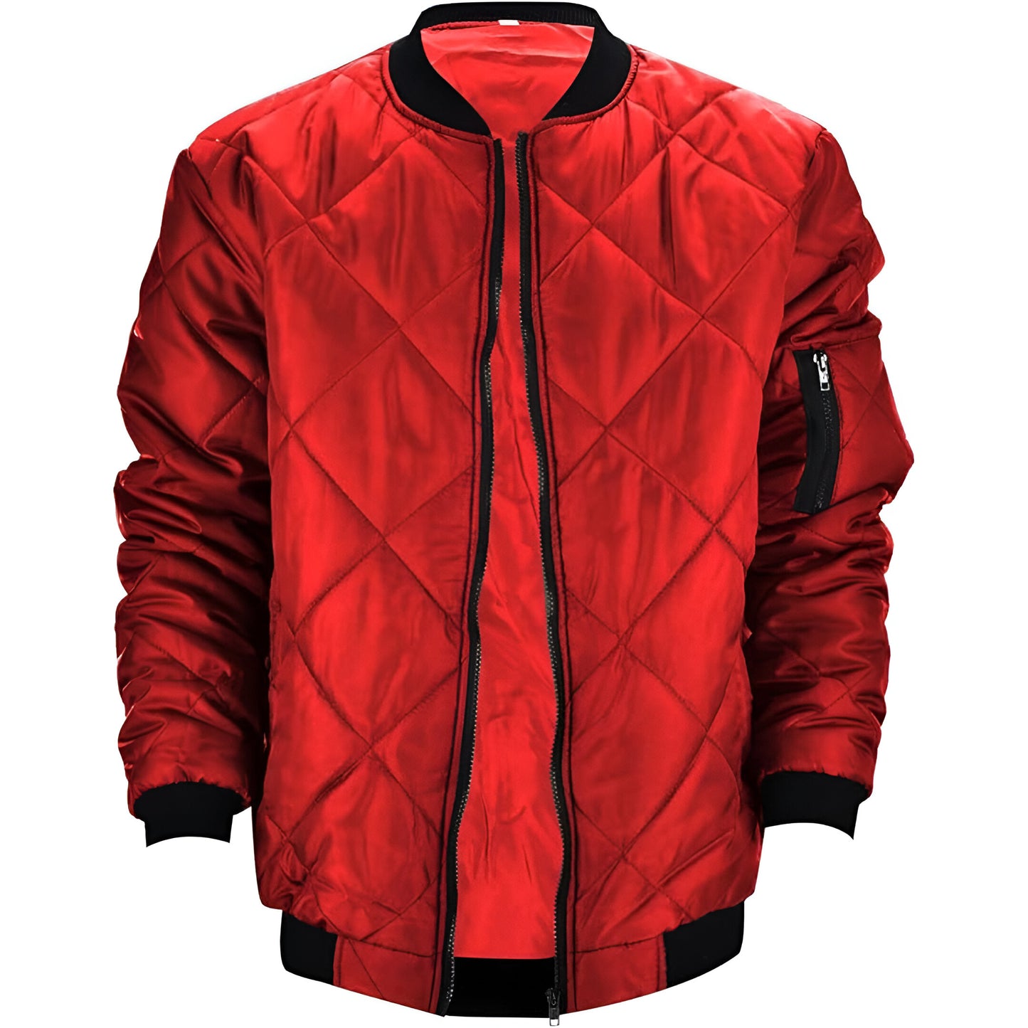 Men’s Quilted Bomber Jacket | Casual Lightweight Zip Up